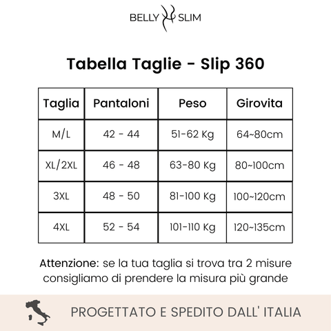 Belly Slim - Pancera Contenitiva – Slip 360 – 2 Pezzi (1 Nero + 1 Carn