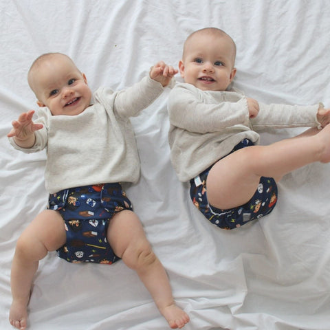 Twins in Large Size Nappies