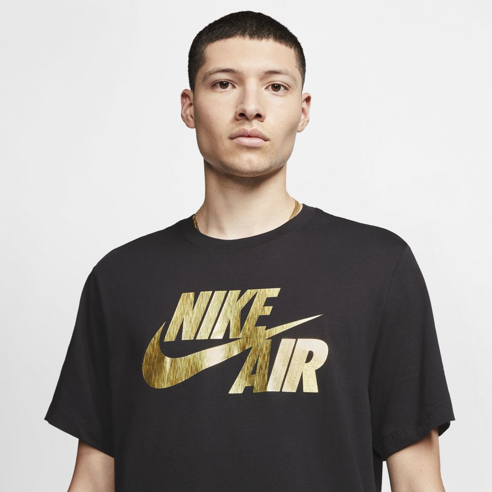 nike t shirt black and gold