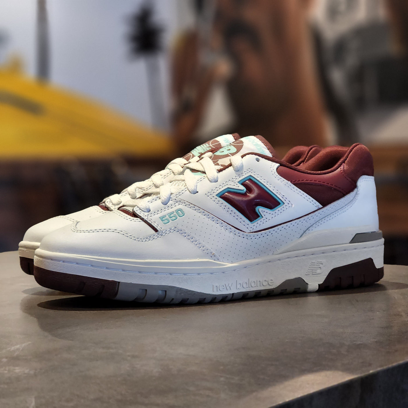 new balance 550 burgundy turquoise