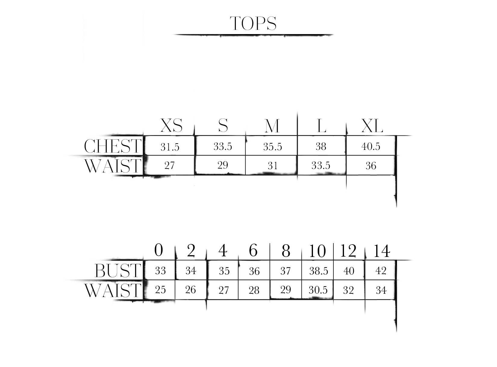 Aeropostale Bralette Size Chart