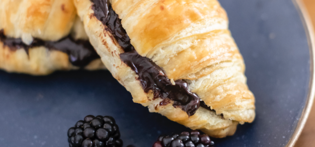 Chocolate Croissant with Sunday Night Foods Premium Chocolate Sauce