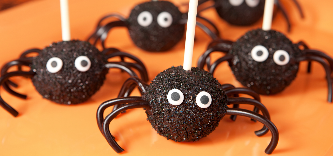 Spooky Spider Cake Pops - Sunday Night Foods Premium Chocolate Sauce - Halloween Desserts