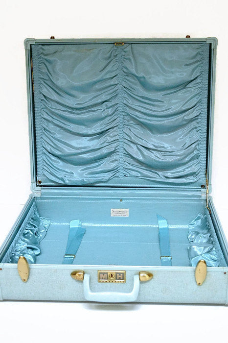 vintage blue suitcase