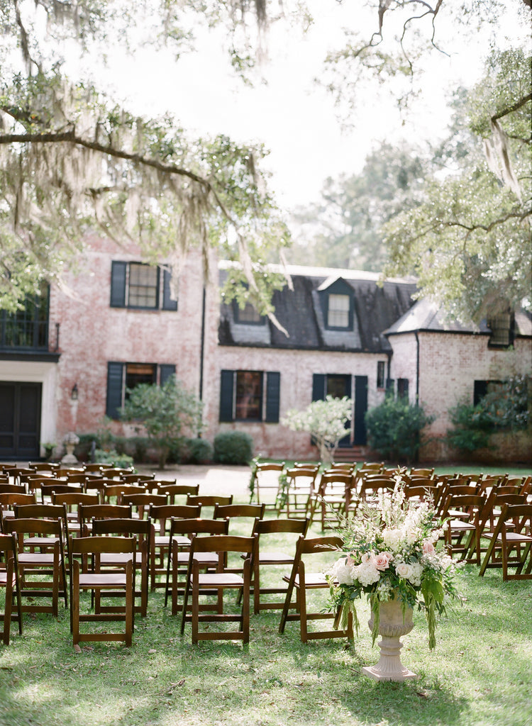 Chair Folding Wood Walnut Padded Ruths House Event Rentals