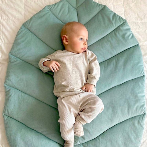 tapis d'éveil feuille enfant menthe