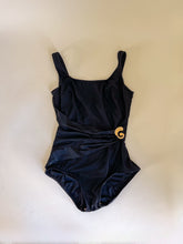 Load image into Gallery viewer, 80s Black One Piece Swimsuit S-M
