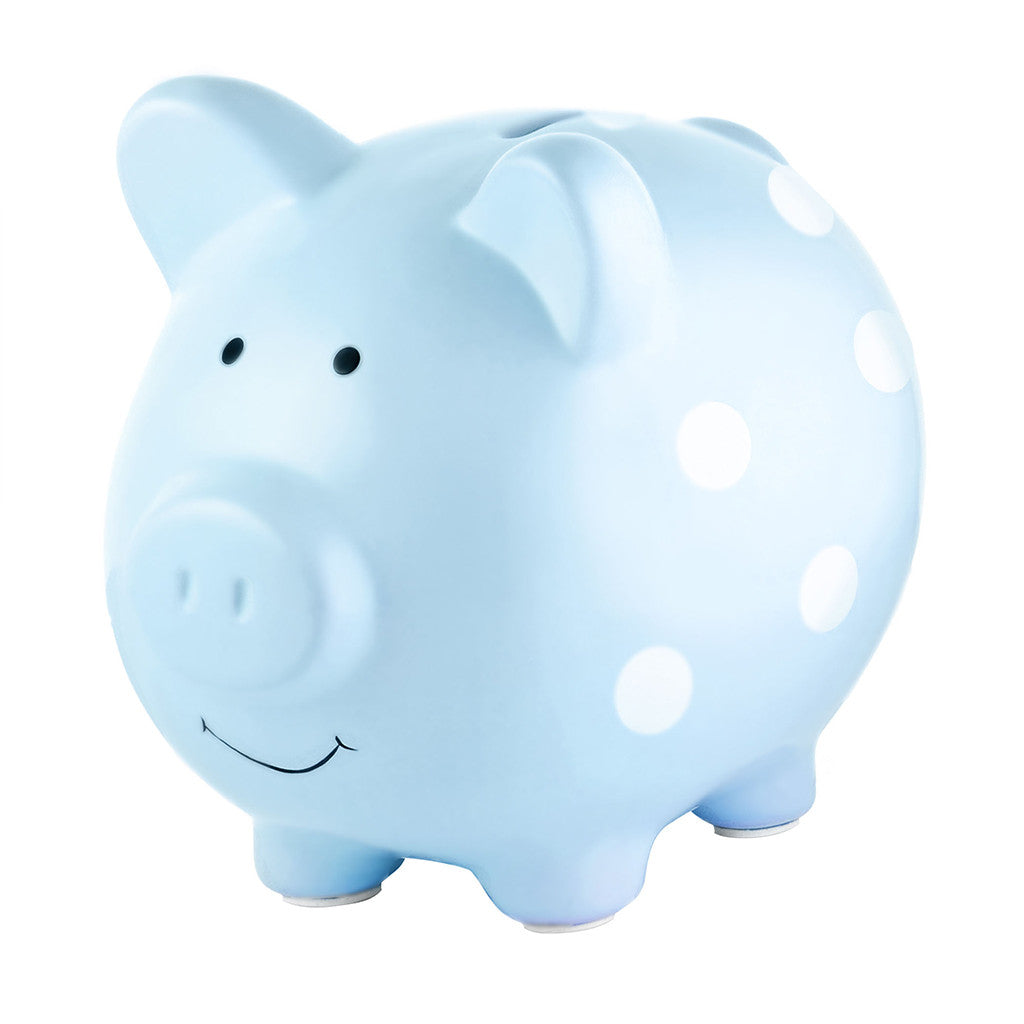 blue piggy bank