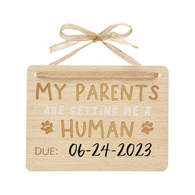 pet's baby announcement sign