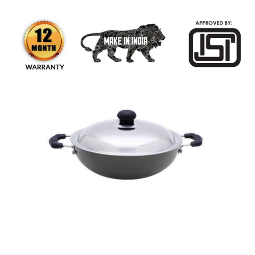 MAXIMA Tri Ply Stainless Steel Kadai with SS Lid size 2 TO 12LTR