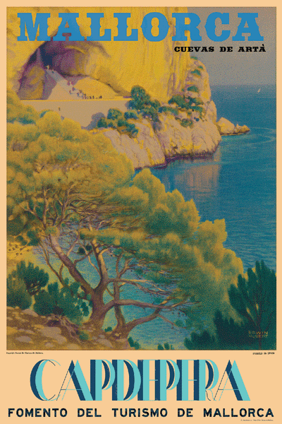 Cuevas De Arta Mallorca Vintage Poster 