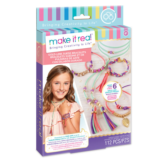 Make It Real: Sweet Treats DIY Bracelet Kit - Create 7 Charm Bracelets, 280  Pieces Included, Make Dessert Themed Eye-Catching Bracelets, DIY
