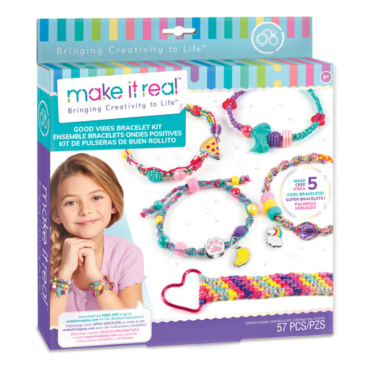 Make It Real: DIY Friendship Bracelet Maker Set - Create 20 Bracelets,  Deluxe Friendship Bracelets Made Easy, 10 Patterns, 100+ Pieces, Make