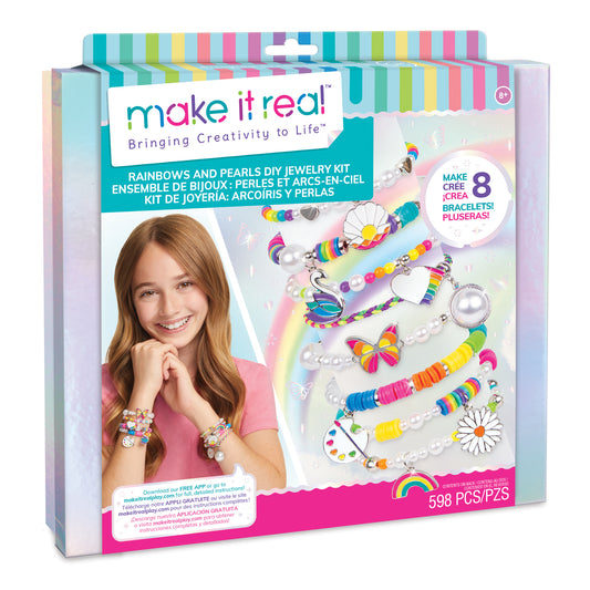 Create 5 colorful DIY bracelets with the Rainbow Treasure Bracelet Kit 