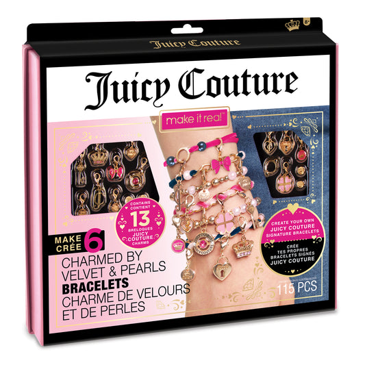 Make It Real - Juicy Couture Mini Chains and Charms - DIY Charm Bracelet  Making Kit - Friendship Bracelet Kit with Charms, Beads & Cords - Arts 