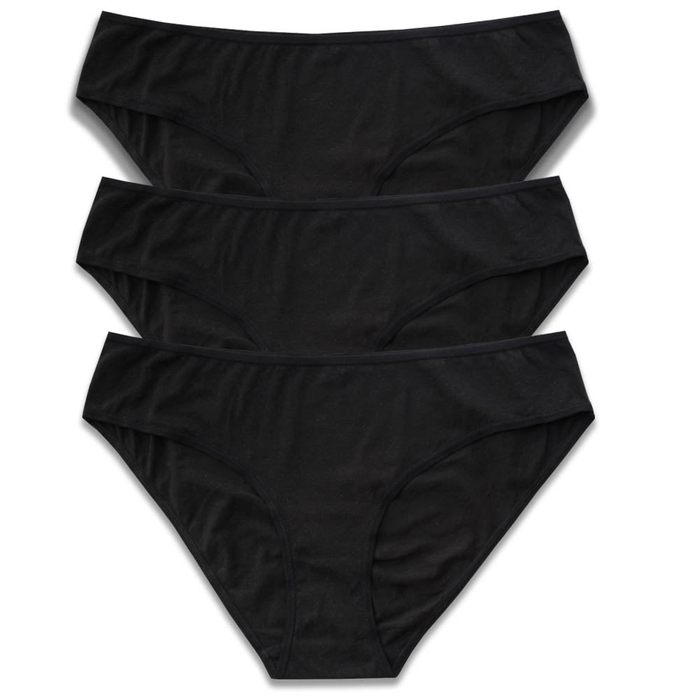 3 PC's Black Women Sexy Panties Soft Cool Underwear Thong -Livingtex