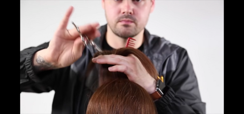 one length hair cut dry hair cutting technique