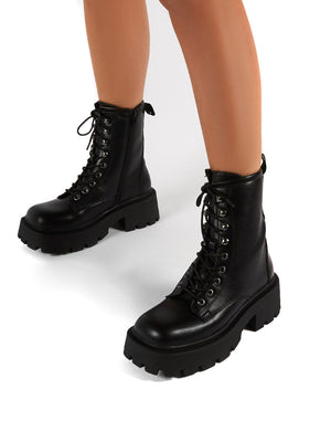 chunky sole biker boots