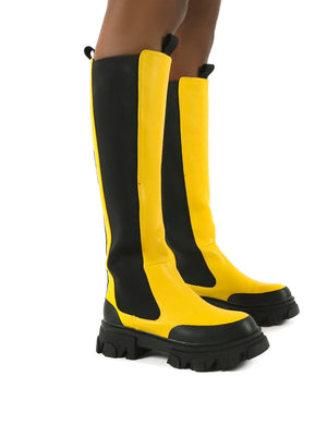 Monique Yellow Chunky Sole Knee High 