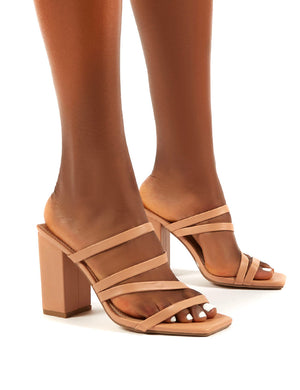 nude wide fit block heels