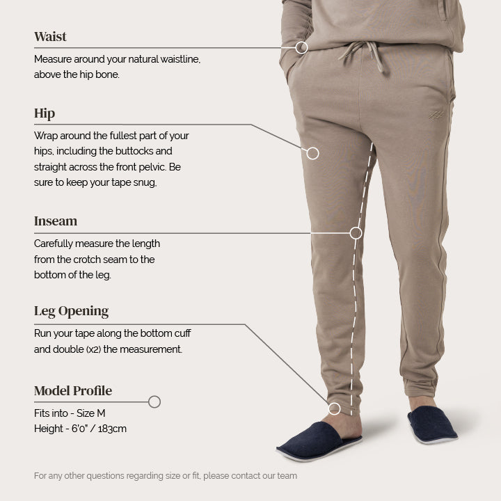 Size Chart - Ease Lounge Joggers