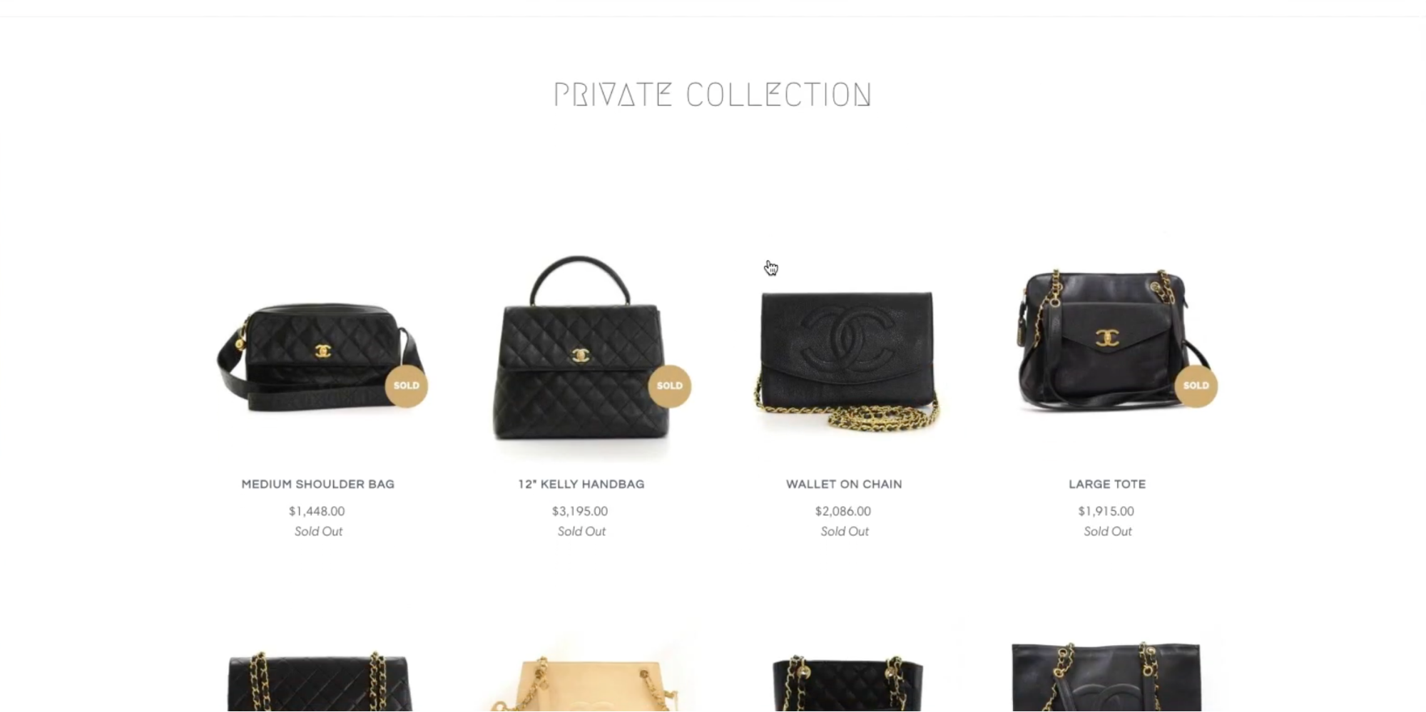 Screenshot of the private collection the customer sees because they are tagged with VIP