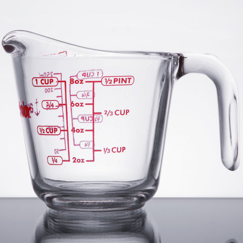 Anchor Hocking 4 Cup 1 Quart Glass Liquid Measuring Cup Red Letters 1 Litre  622