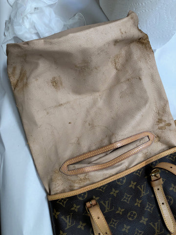 brandylovesvintage: bag restoration: vintage lv bucket bag with sticky  lining