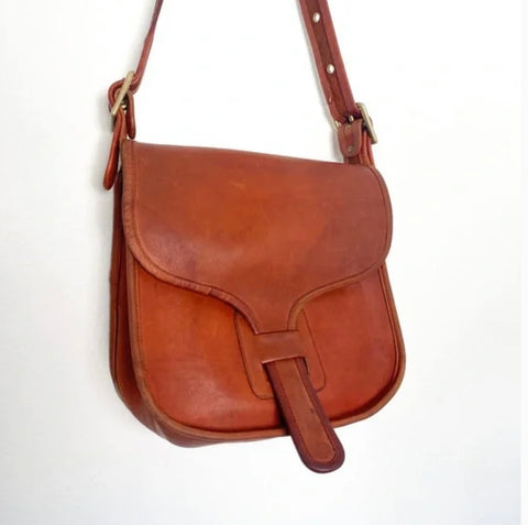 Vintage Coach 70s Small Shoulder Bag Rare Rust Color Leather by Coach