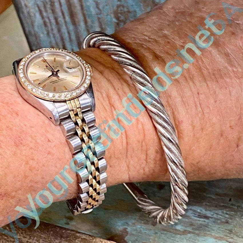 Vintage Copper Cuff Bracelet - Twisted Braided Ropey