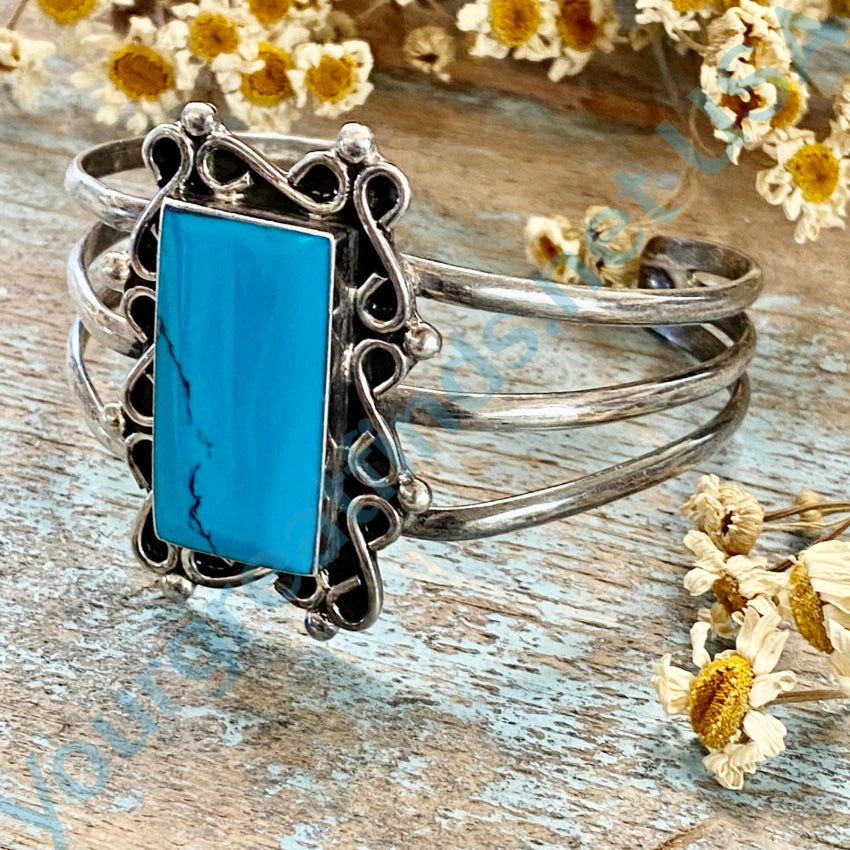 Nickel Silver Imitation Turquoise Cuff Bracelet | Burton's