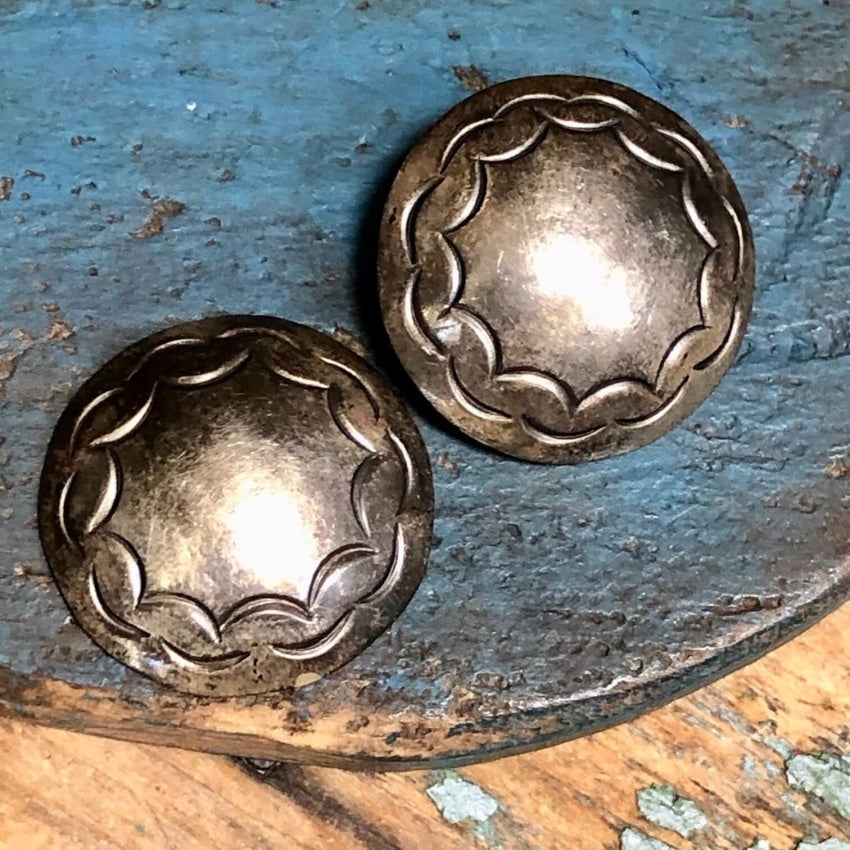 Mid-Century Modern Sterling Silver Buttons , Set of 3 - Yourgreatfinds