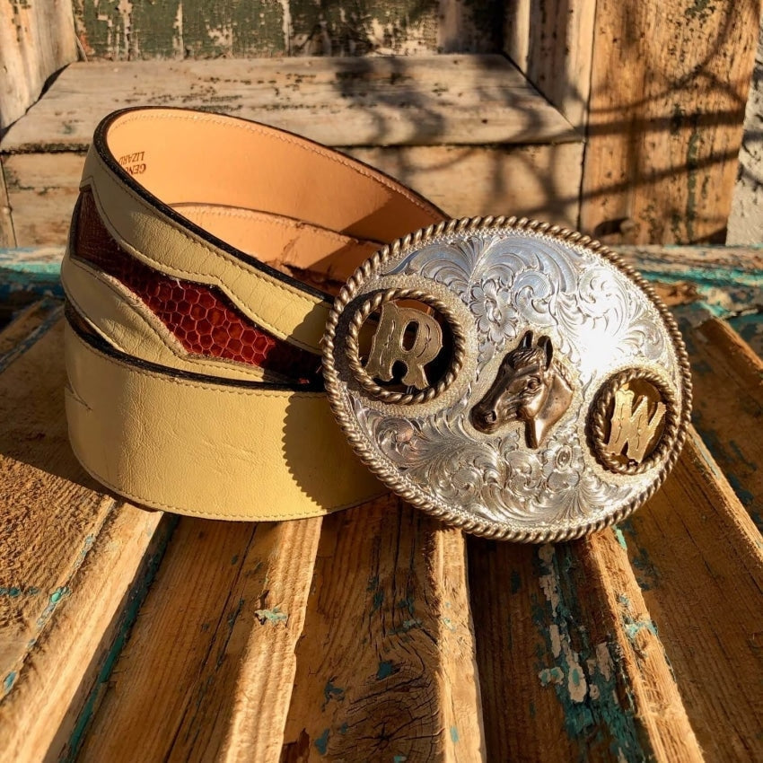 Yourgreatfinds Time Worn Vintage Tex Tan Western Cowboy Belt Buckle