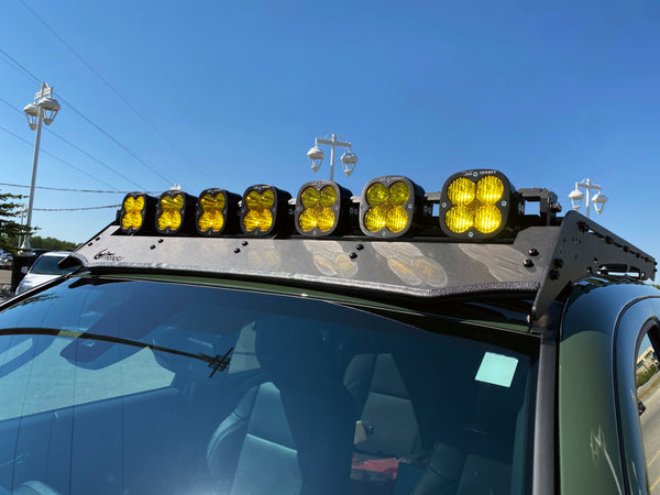 2021 Toyota Tacoma with Baja/Prinsu linkable roof rack with Baja Designs light bar