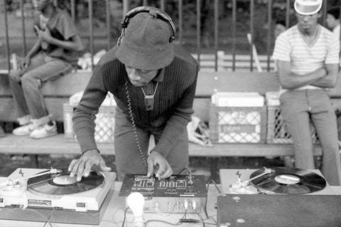 Old school turn table used for producing music