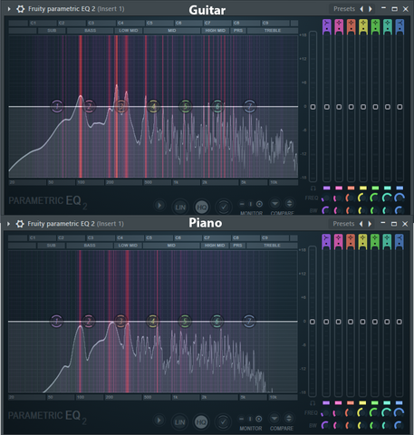 Guitar and piano melody EQ in FL Studio