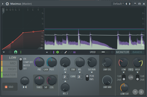 Using maximus compressor to mix and master kick and 808 in FL Studio