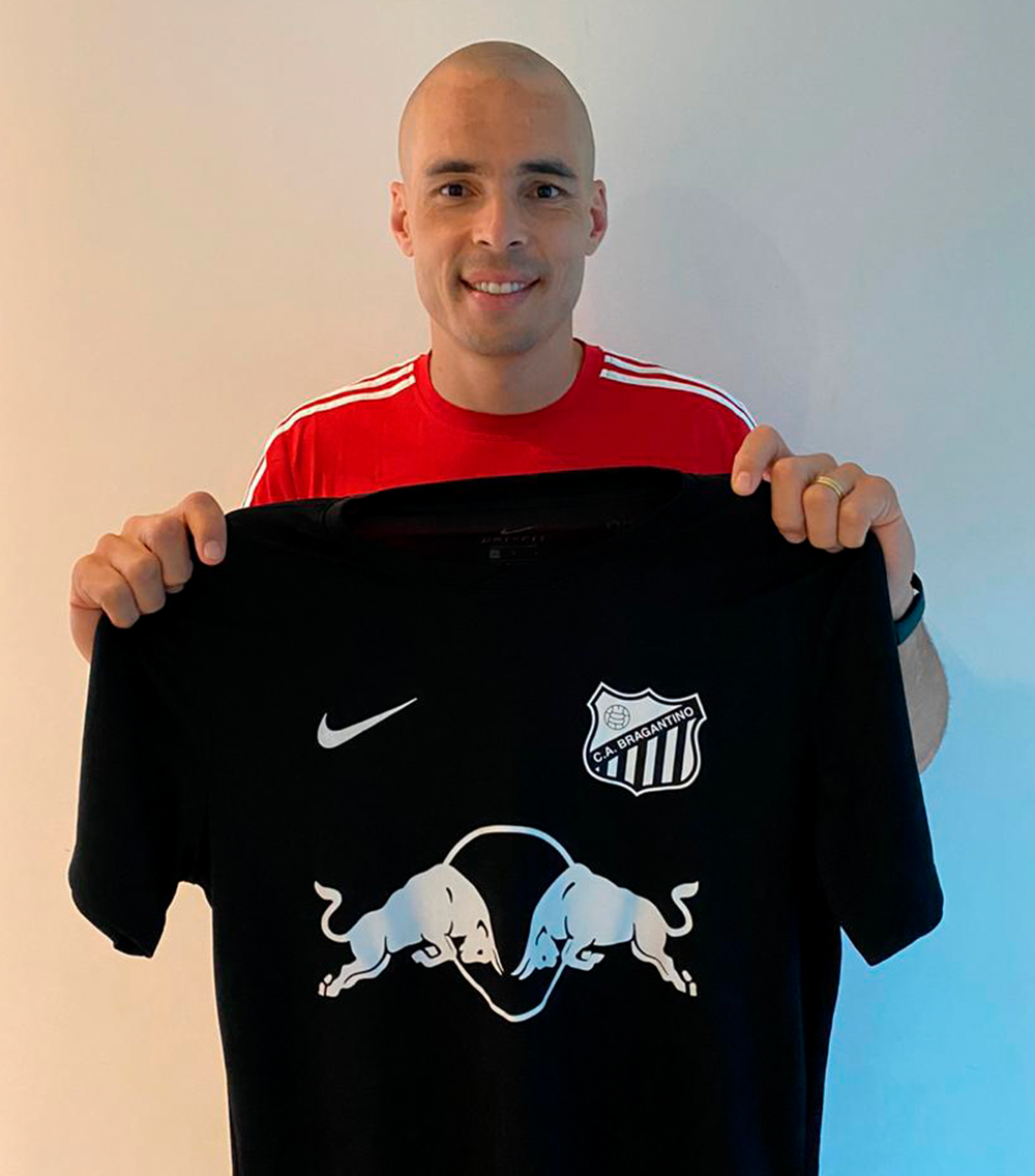 Júlio Cesar - Camisa autografada - Bragantino - Desafio Corona