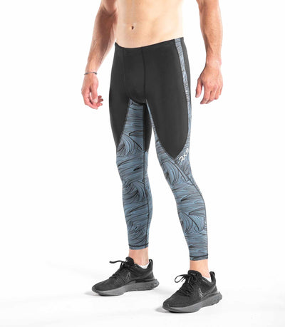 Virus Mens RX8 Stay Cool Compression Pants Bay Blue/Black,Crossfit Open,Gym
