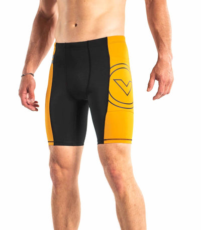 Compression Wear Australia - Push yourself to the limits. Virus Mens Au11  BioCeramic™ Compression Shorts Black/Gold fit shorts give you a seamless,  locked-in feel that helps activate your leg muscles for enhanced