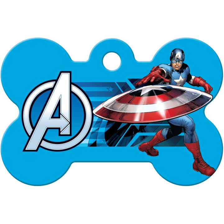 Marvel CAPTAIN AMERICA, Retractable Badge, Name Tag, ID Holder, Glitter 3D  Dome
