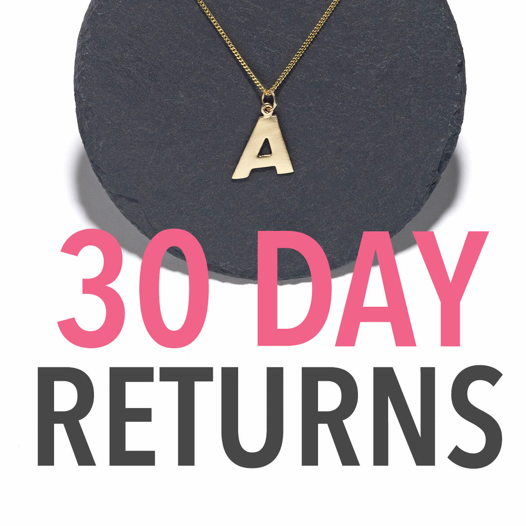 30 Day returns. Solid 14k gold. Initial necklace. Initial pendant. Initial charm. Letter necklace. Letter pendant. Letter charm. Gold initial necklace. Gold Letter necklace. Yellow gold letter. Yellow gold initial. White gold letter. White gold initial. Rose gold letter. Rose gold initial.