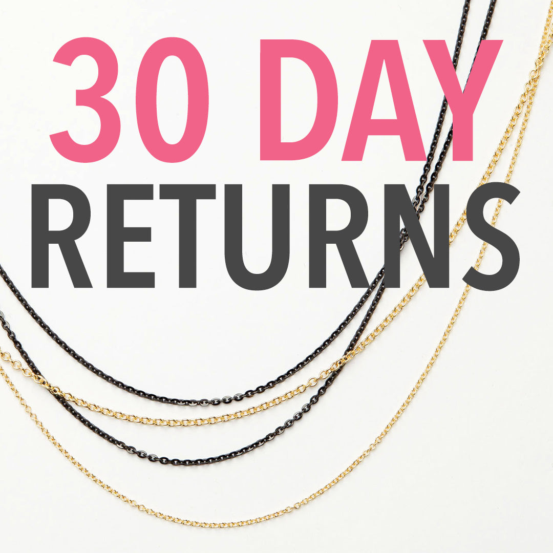 30 Day Returns. Cable Chain. Solid 14k Gold. Yellow Gold Chain. White Gold Chain. Rose Gold Chain. Sterling Silver Chain.