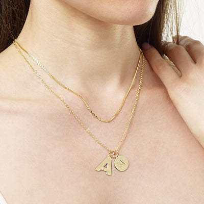 Letter Charm | Initial Necklace Pendant | Monogram Gold Charm Bracelet –  Helen Ficalora