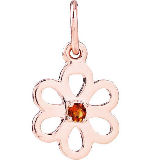 Birth Jewel Flower Charm With Citrine