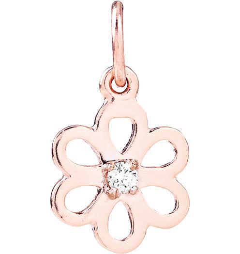 Birth Jewel Flower Charm With Diamond