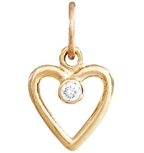 Birth Jewel Heart Charm With Diamond