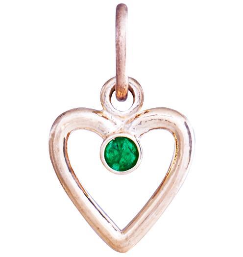 Birth Jewel Heart Charm With Emerald