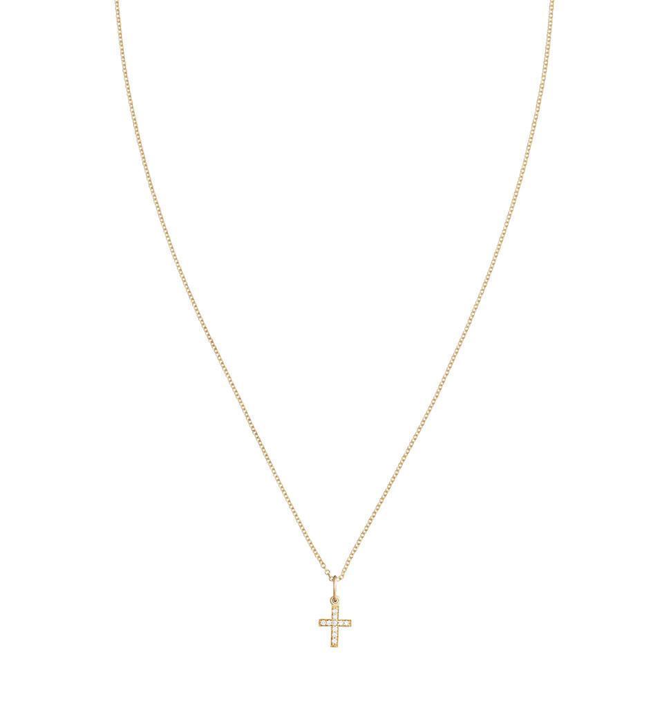 Gold Diamond Cross Charm | Helen Ficalora