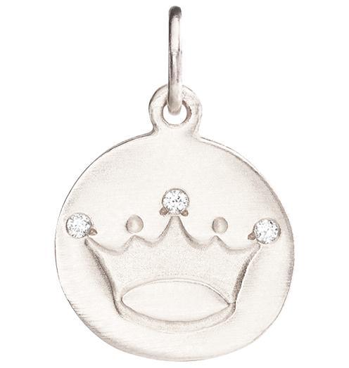 Crown Disk Charm Pav茅 Diamonds